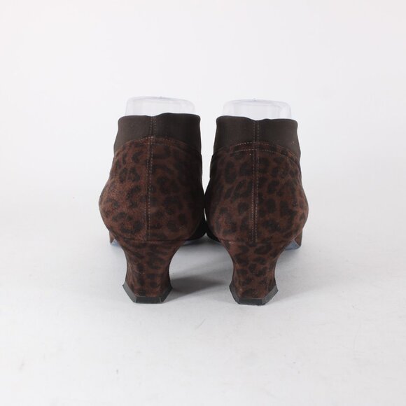 Thierry Rabotin Booties Rena Sz 38.5 Brown Animal Print 2" Ankle Booties - Picture 6 of 13